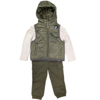 G11316TOD: Boys Quilted Gilet, Top & Cargo Pant Outfit (2-4 Years)